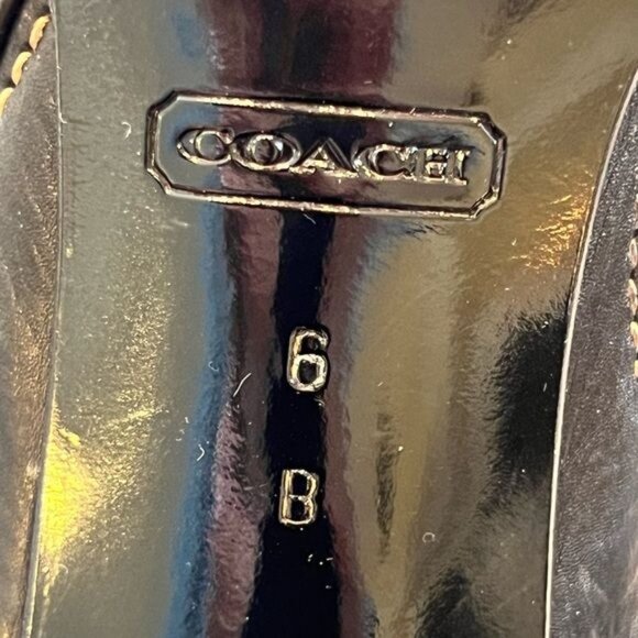 Coach Women’s Nancie Soft Calf Black Pebbled Leather Heeled Bootie Italy Size 6 - Picture 11 of 15